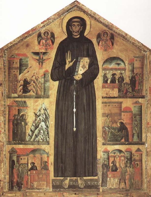BERLINGHIERI, Bonaventura Saint Francis and Scenes from His Life oil painting image